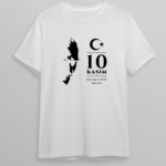 10 Kasım Atatürk Baskılı T-shirt - Beyaz