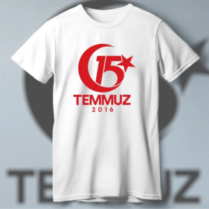 15 Temmuza Özel Tasarım 2016 Baskılı T-shirt - Beyaz
