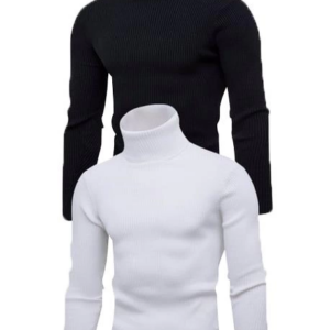 Erkek 2 Adet  Kaşkorse Boğazlı Full Likralı Fitilli Body Kazak