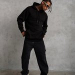 3 İplik Kapşonlu Sweatshirt - Siyah