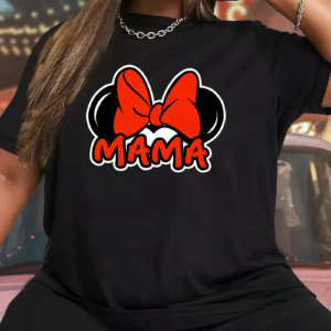 Anneler Günü Baskılı T-shirt - Siyah