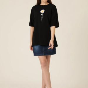 Baskılı Kadın T-shirt - Siyah