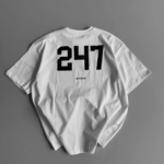 Erkek Penye Compack Baskılı Oversize Bisiklet Yaka Kısa Kol Yazlık T-shirt - Beyaz