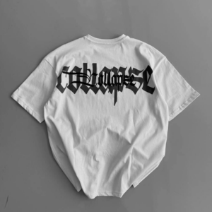 Erkek Penye Compack Baskılı Bisiklet Yaka Kısa Kol - Beyaz