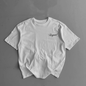 Erkek Penye Compack Baskılı Oversize Bisiklet Yaka Kısa Kol - Beyaz