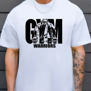 Sporda Günlük Hayata Giyilebilir GYM Baskılı Oversize Bisiklet Yaka Erkek T-shirt - Beyaz