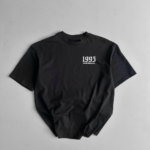 Erkek Penye Compack Baskılı Oversize Bisiklet Yaka Kısa Kol Yazlık T-shirt - Siyah