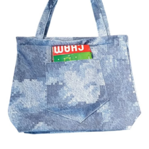 Blujin Desenli Piknik ve Deniz Cepli Fermuarlı Çanta - Mavi