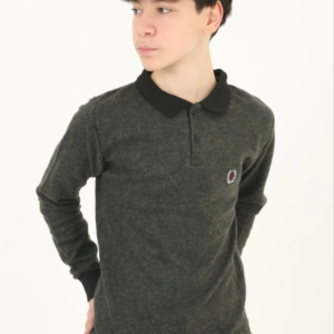 Çocuk Selanik Yaka Nakışlı Kazak - Haki