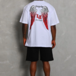 ERKEK Oversize Baskılı Bisiklet Yaka T-Shirt - Beyaz