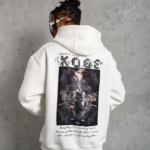 Erkek Baskılı Kapüşonlu Sweat - Beyaz