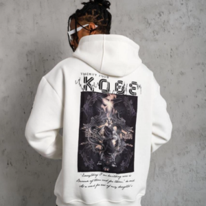 Erkek Baskılı Kapüşonlu Sweat - Beyaz