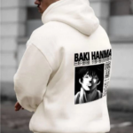 Erkek Baskılı Kapüşonlu ve Kordon İpli Sweat - Beyaz