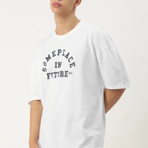 Erkek Baskılı Oversize - Beyaz