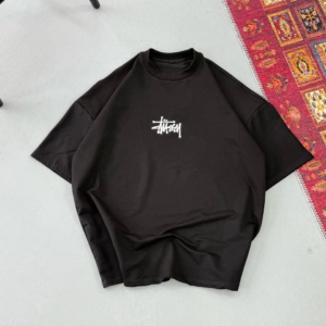 Erkek Baskılı Oversize T-shirt - Siyah