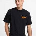 Erkek Baskılı Oversize T-shirt - Siyah