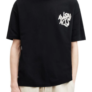 Erkek Baskılı Oversize T-shirt - Siyah