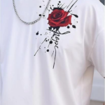 Erkek Bisiklet Yaka Kısa Kol Baskılı T-shirt - Beyaz