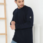 Erkek Biskilet Yaka Kolu Armalı - Lacivert