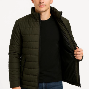 Erkek Bomber Mont Ceket – Su İtici Kumaş, Kapitone Astarlı, Fermuarlı, Kışlık - Haki