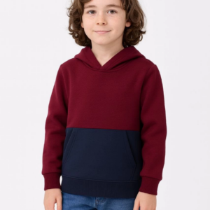 Erkek Çocuk Kapüşonlu Kanguru Cepli Parçalı SweatShirt - Renkli