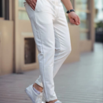 Erkek Diagonel Mikro dokulu Cepli Beli Lastilki Pantolon - Bej