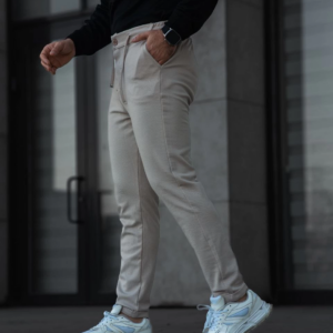 Erkek Diagonel Mikro dokulu Cepli Pantolon - Gri