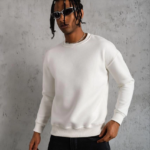 Erkek Düz Bisiklet Yaka Sweat - Beyaz