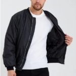 ERKEK Siyah Bomber Mont Su İtici Kapitone Astarlı Fermuarlı Kullanıma Uygun Ceket - Siyah