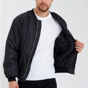 ERKEK Siyah Bomber Mont Su İtici Kapitone Astarlı Fermuarlı Kullanıma Uygun Ceket - Siyah