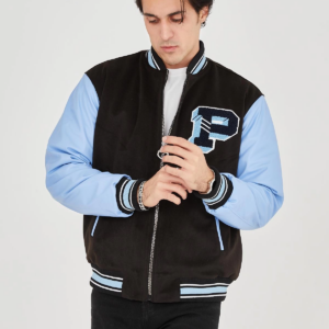 Erkek İçten Elyaf ve Astarlı Kolları Suni Deri Ceket - Mavi