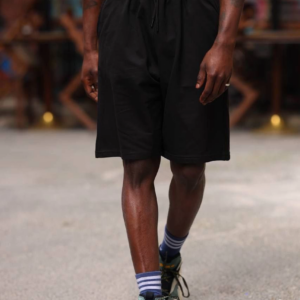 Erkek İki İplik Cepli Şort - Siyah