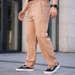 Erkek Keten Cepli Çıma Dikişli jogger Buggy Pantalon Rahat kalıp - Kahverengi