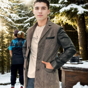 Erkek Nubuk Deri Ceket - Siyah