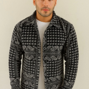 Erkek Polar Fermuarlı Sweatshirt Kapüşonsuz Cepli Yumuşak Dokulu Oversize Kalıp - Siyah