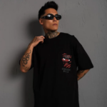 Erkek Sırt Baskılı A Kalite Oversize T-shirt - Siyah