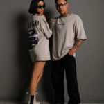 Erkek Oversize Baskılı Tişört Golf GTI Retro Araba Desenli Ön Arka Dijital Baskı - Gri