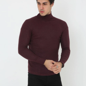 Erkek Tam Boğazlı Fitilli Likrali Koşkorse Badi - Bordo