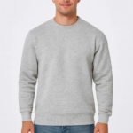 Erkek Üç İplik Düz Bisiklet Yaka SweatShirt - Gri