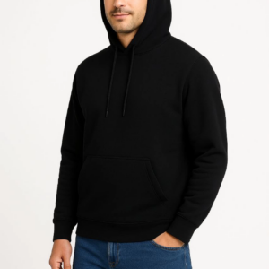 Erkek Üç İplik Kapüşonlu Kanguru Cepli SweatShirt hoodie - Siyah