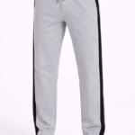 Erkek Yandan Şeritli Boru Paça Eşofman Altı 3 iplik Pamuklu Eşofman - Gri