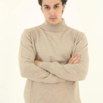 Erkek Yarım Balıkçı Yaka Triko Kazak - Bej