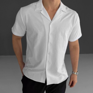 İki İplik Kumaş Gömlek - Beyaz