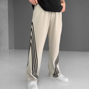 İki İplik Kumaş Şeritli Alt Esofman - Gri