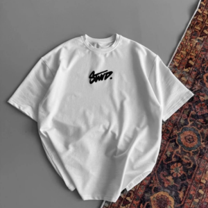 Kadın Baskılı Oversize T-shirt - Beyaz