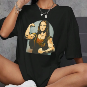 Kadın Baskılı Oversize T-shirt - Siyah