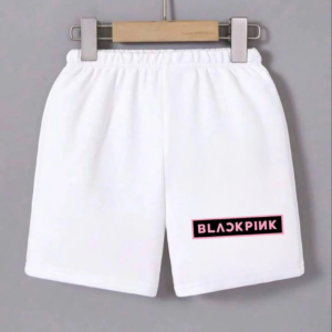 Kadın Beli Lastikli Baskılı Mini Şort - Beyaz