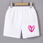 Kadın Beli Lastikli Baskılı Mini Şort - Beyaz