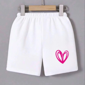 Kadın Beli Lastikli Baskılı Mini Şort - Beyaz