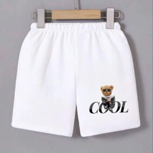 Kadın Beli Lastikli Baskılı Mini Şort - Beyaz